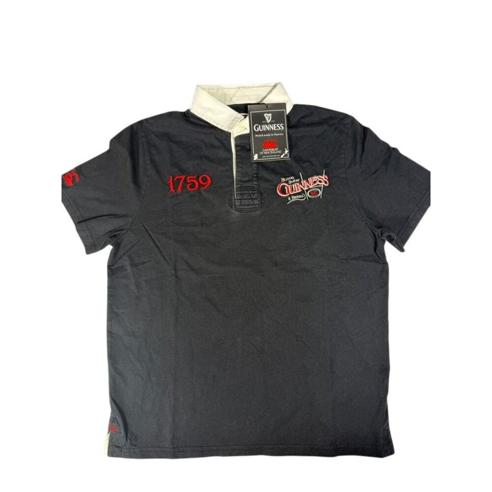 Guinness Canterbury Black Rugby Polo Shirt ~S-2XL~